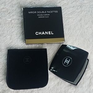 CHANEL Compact Double Mirror with Velour Pouch